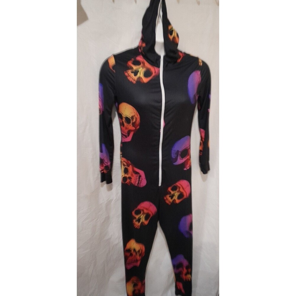 Pixie Lady Skull  Bodysuit Long Sleeve Pajamas  Sz S